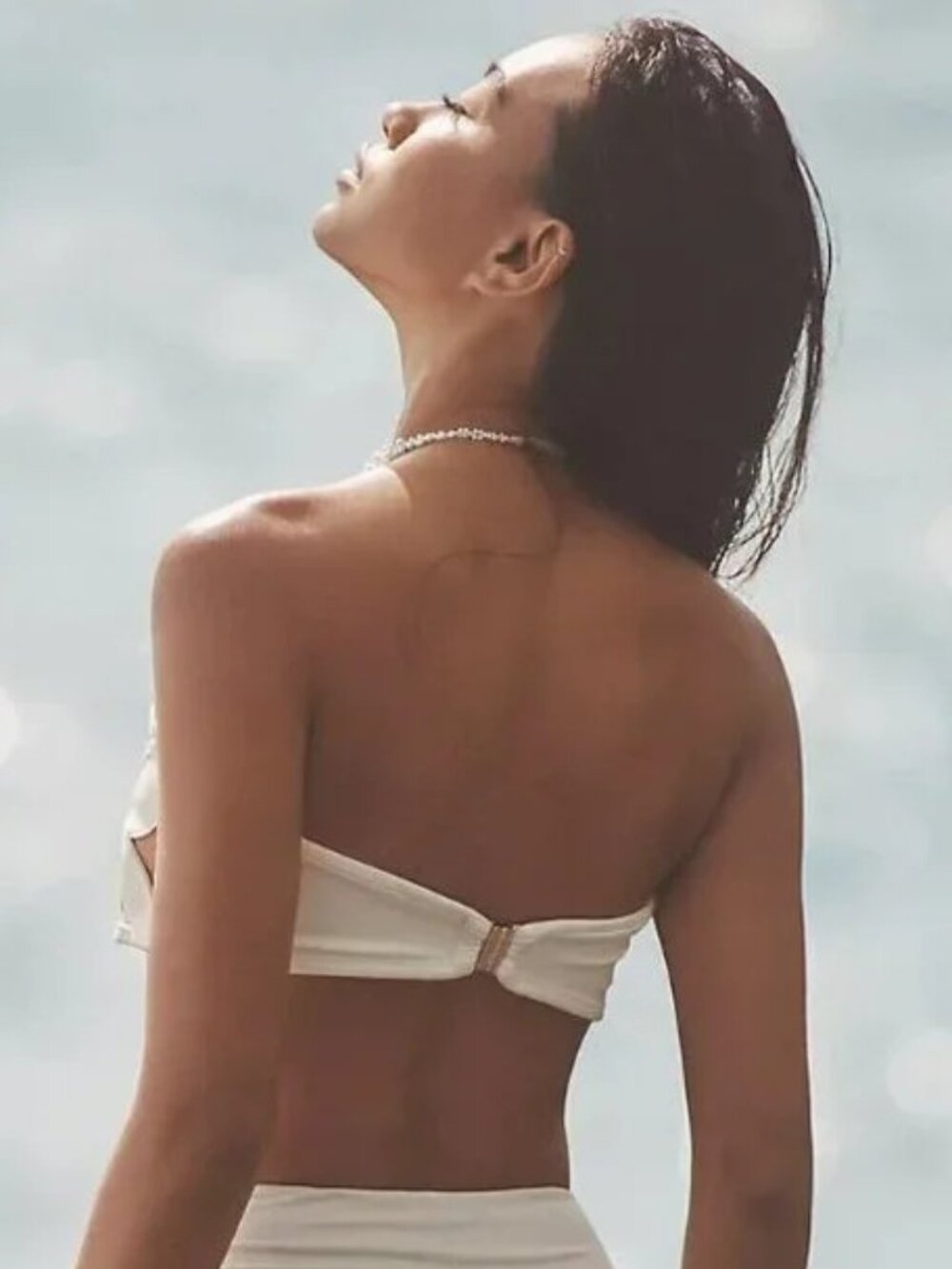 🌺 BAHIA MARIA x Anthropologie Plumeria Bikini Top Ivory White Mesh Illusion S - Picture 2 of 14